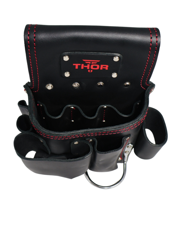 Leather Tool Bag TH-1026 by Thor Canada Black/Red