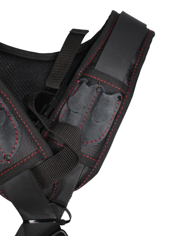 Leather Tool Belt Suspenders TH-1028 by Thor Canada Black/Red